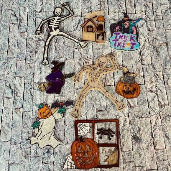 Halloween Suncatchers Set of 8 Assorted Sizes Holiday Decor - Picture 1 of 8